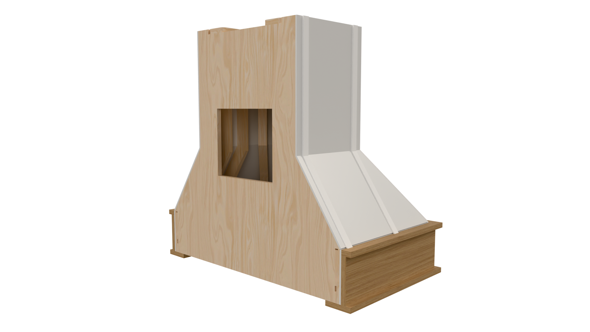 Rear: Rear view of Compound Step Tapered parametric hood file for Mozaik Software