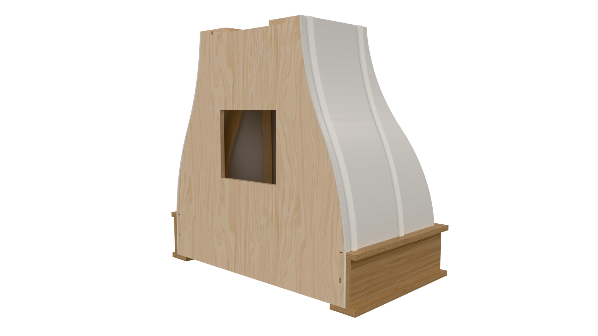 Rear: Rear view of Compound Bell parametric hood file for Mozaik Software