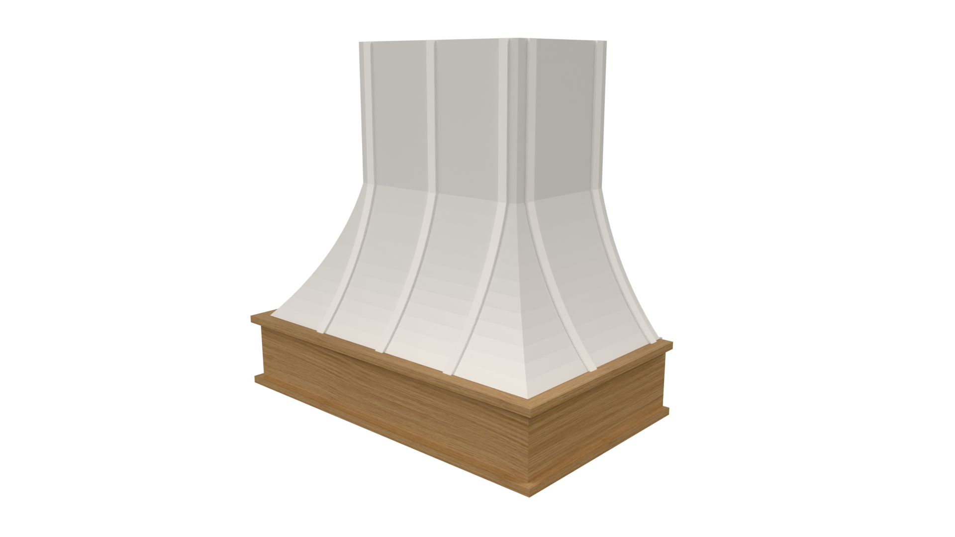 Front: Front view of Compound Step Curved range hood file for Mozaik Software