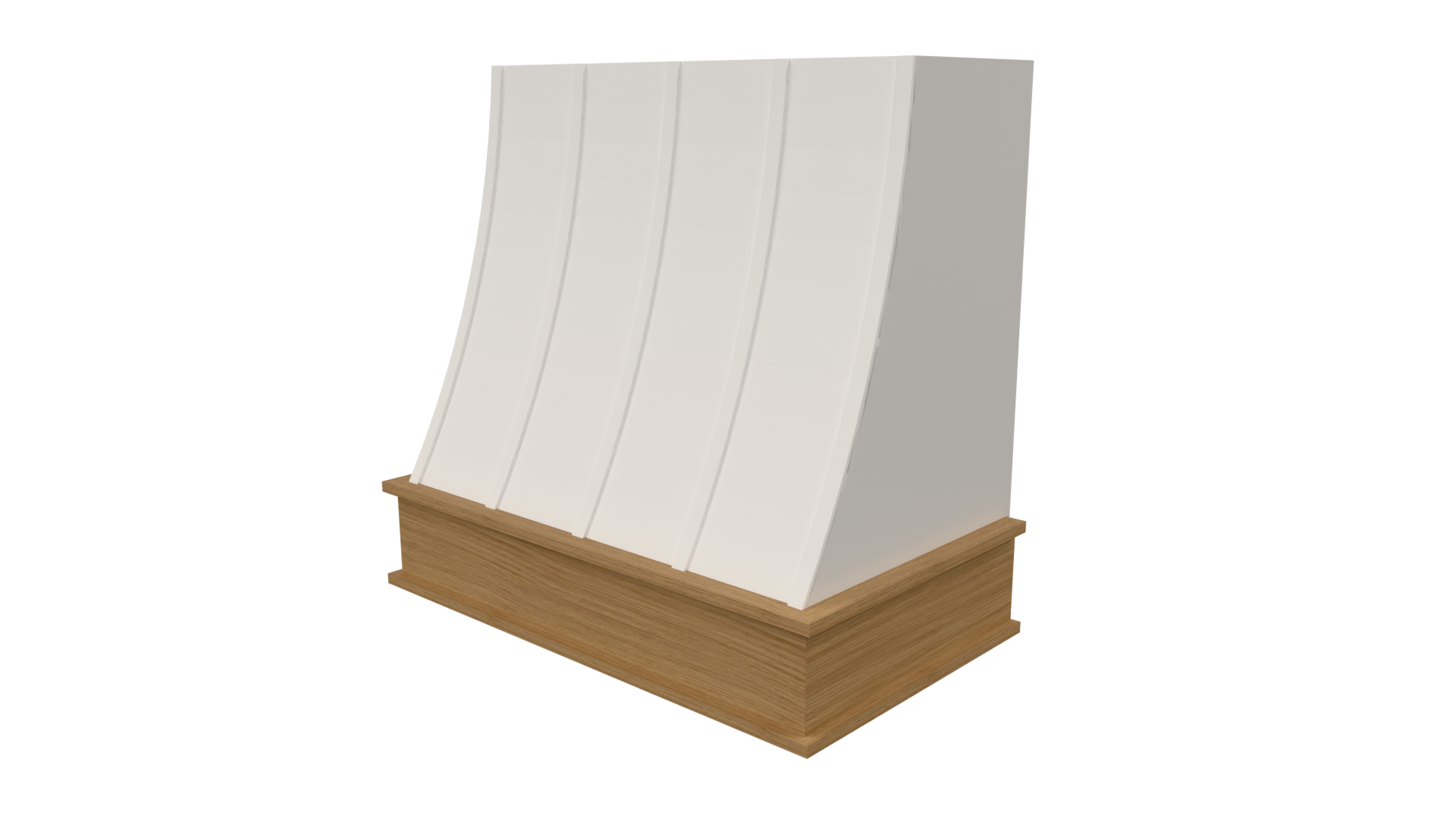 Front: Front view of Curved style range hood file for Mozaik Software
