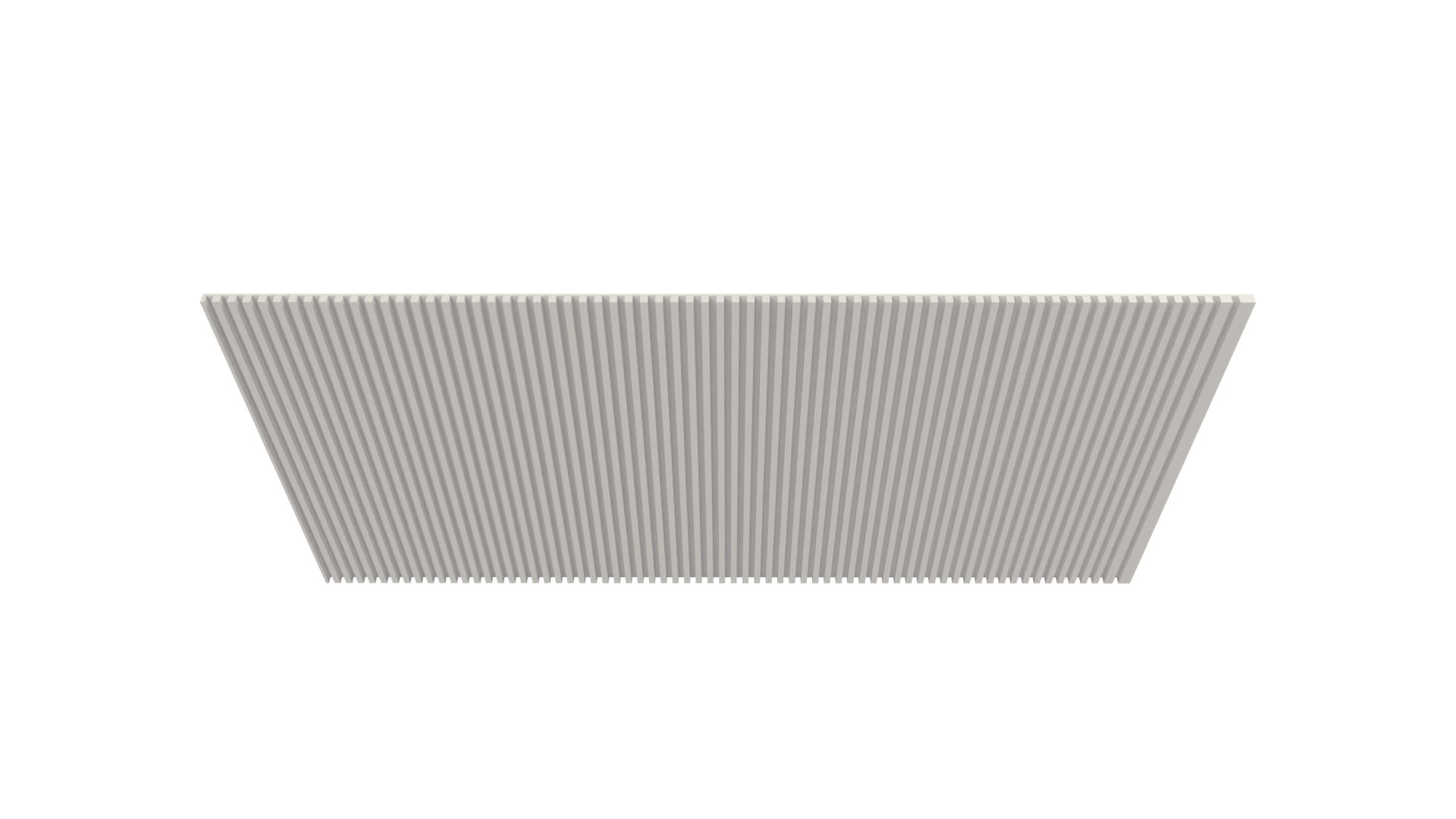 Top view of parametric kerfed panel created in Mozaik Software, illustrating cut spacing for bending plywood around cabinetry