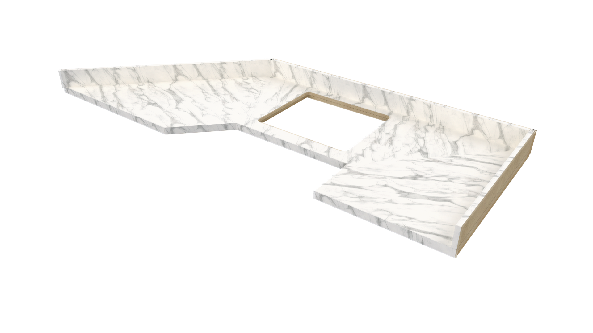 Laminate countertop top view – customizable Mozaik Software model
