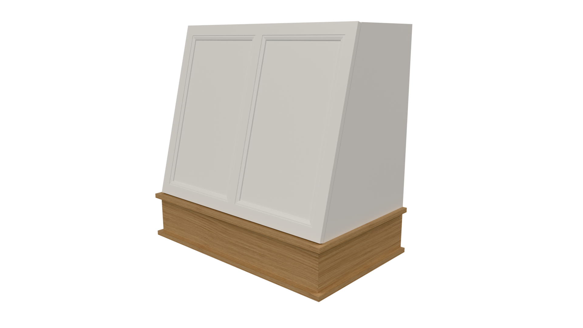 Front: Front view of Tapered MDF Door range hood file for Mozaik Software