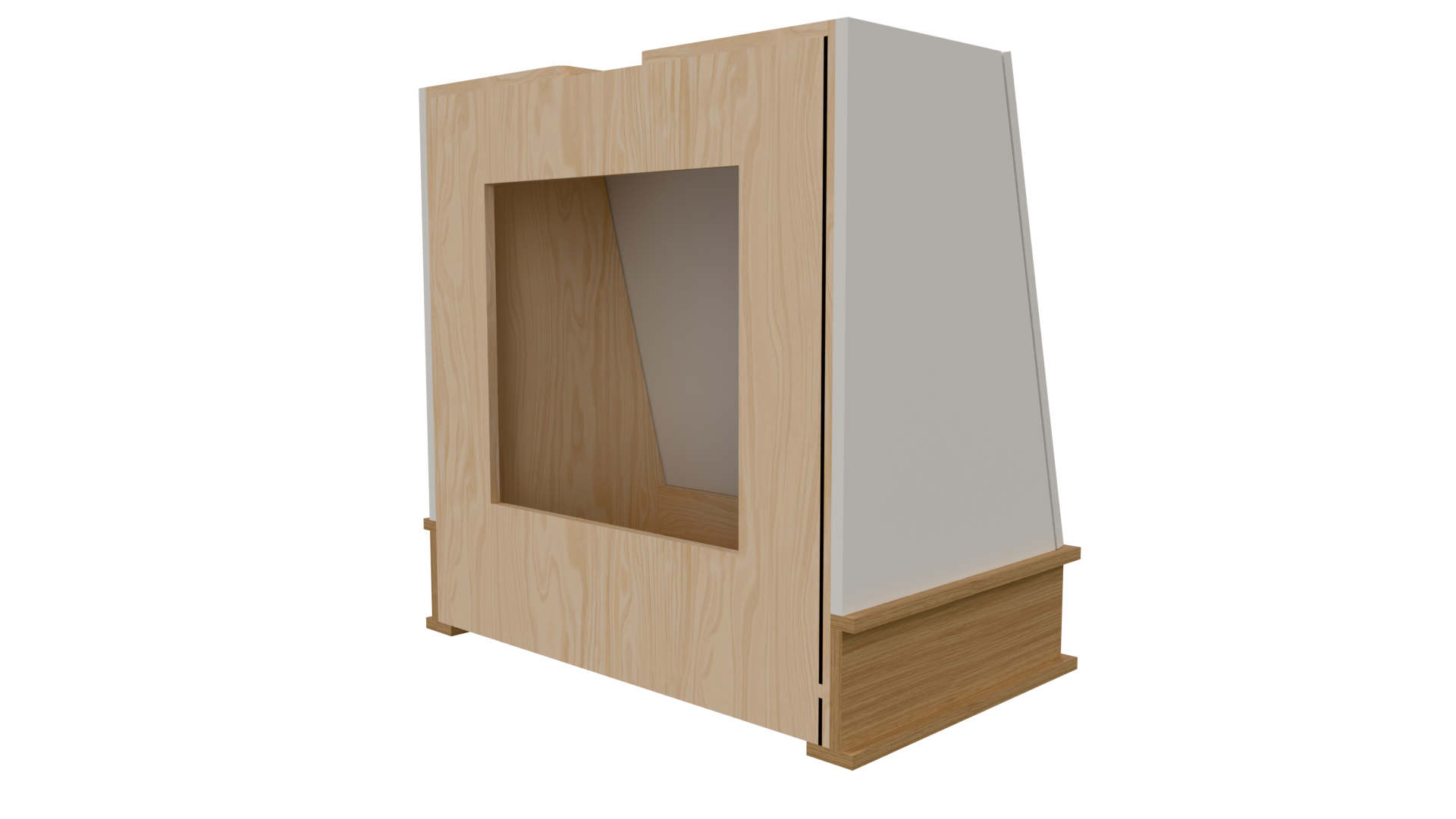 Rear: Rear view of Tapered MDF Door parametric hood file for Mozaik Software