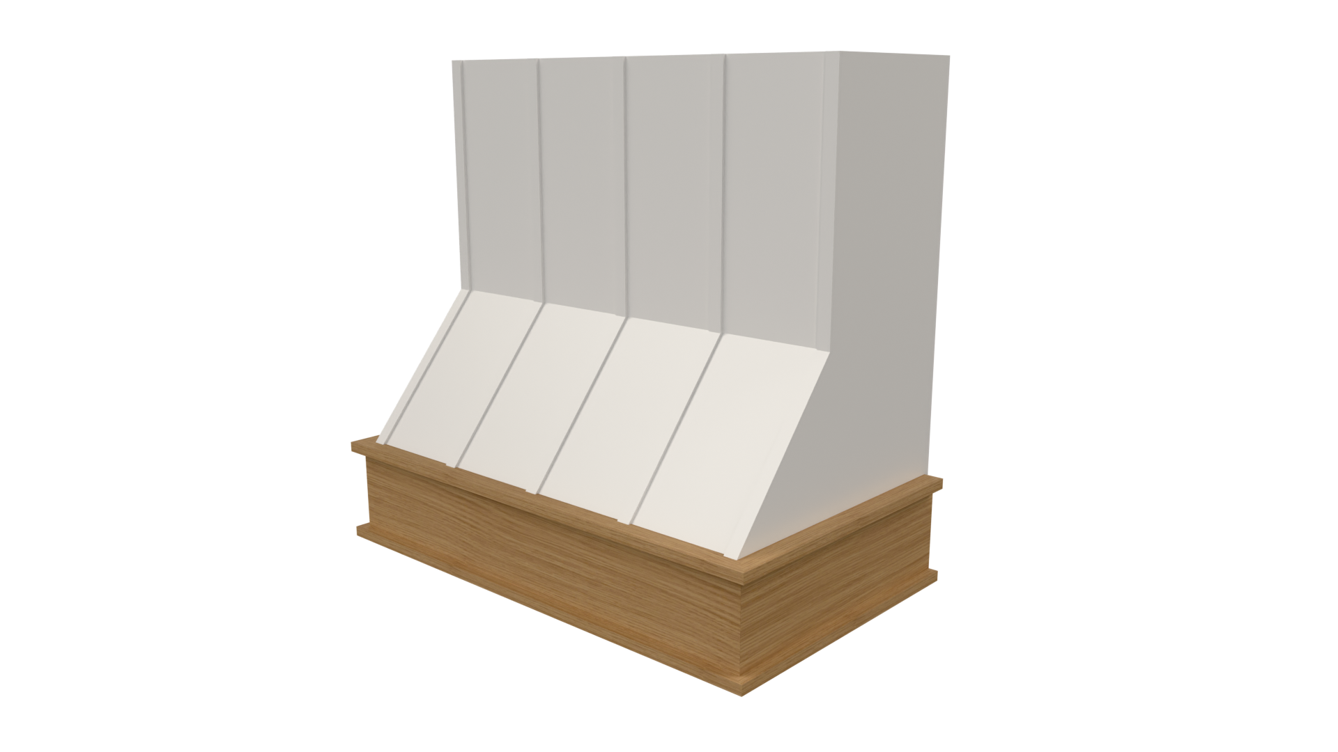 Front: Front view of Stepped Taper range hood file for Mozaik Software