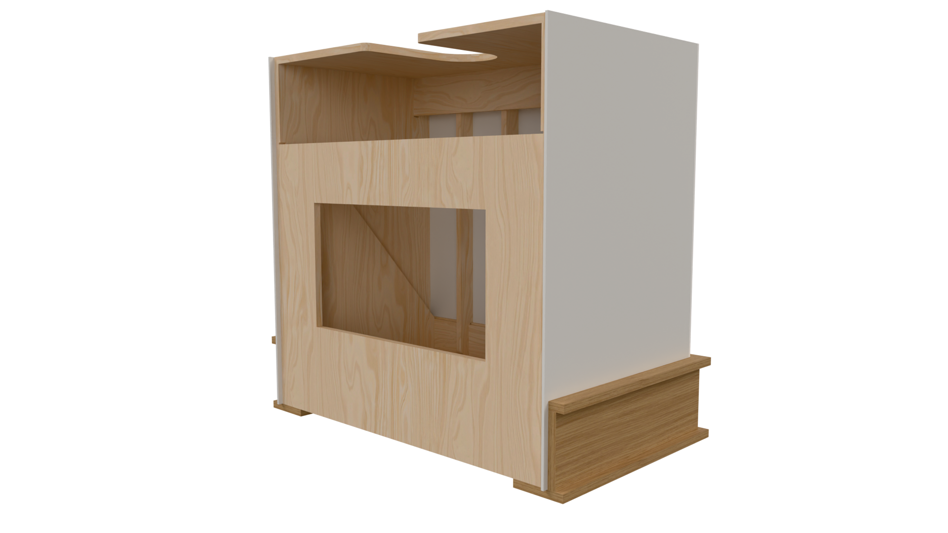 Rear: Rear view of Flat style parametric hood file for Mozaik Software