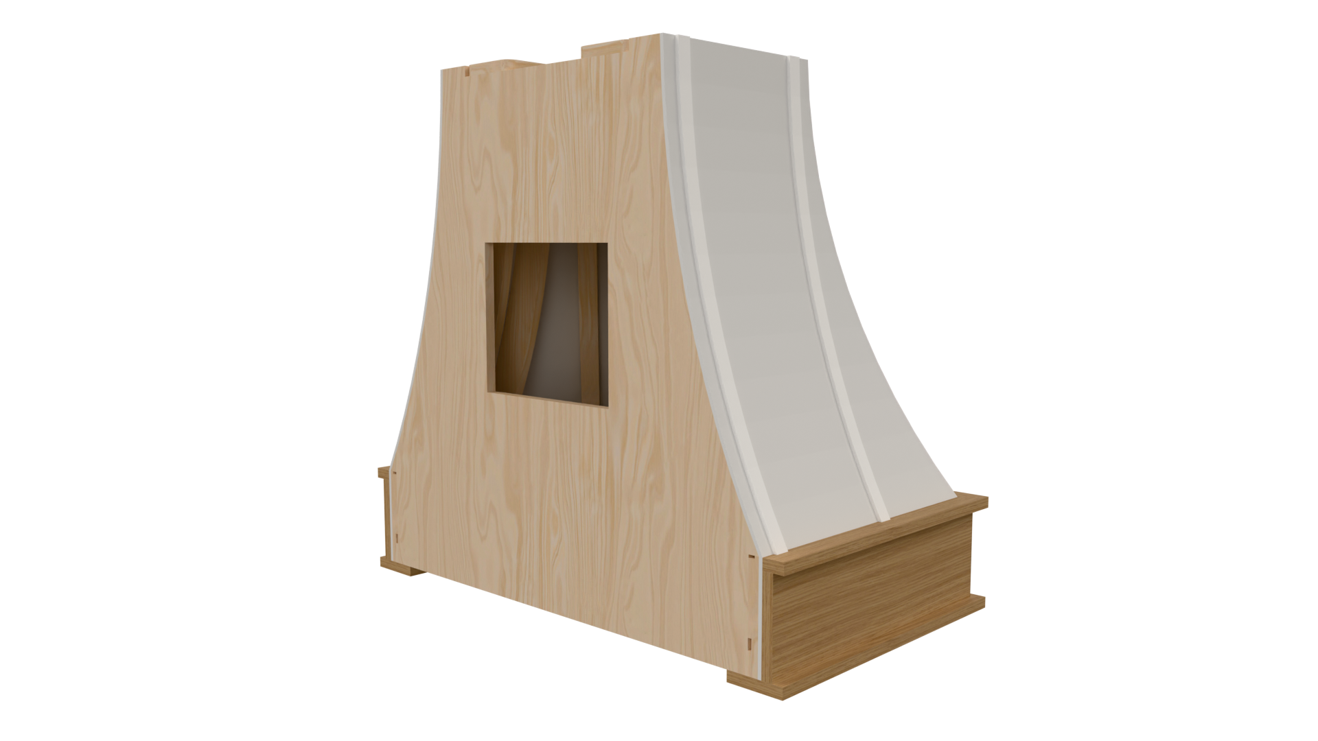 Rear: Rear view of Compound Curve parametric hood file for Mozaik Software