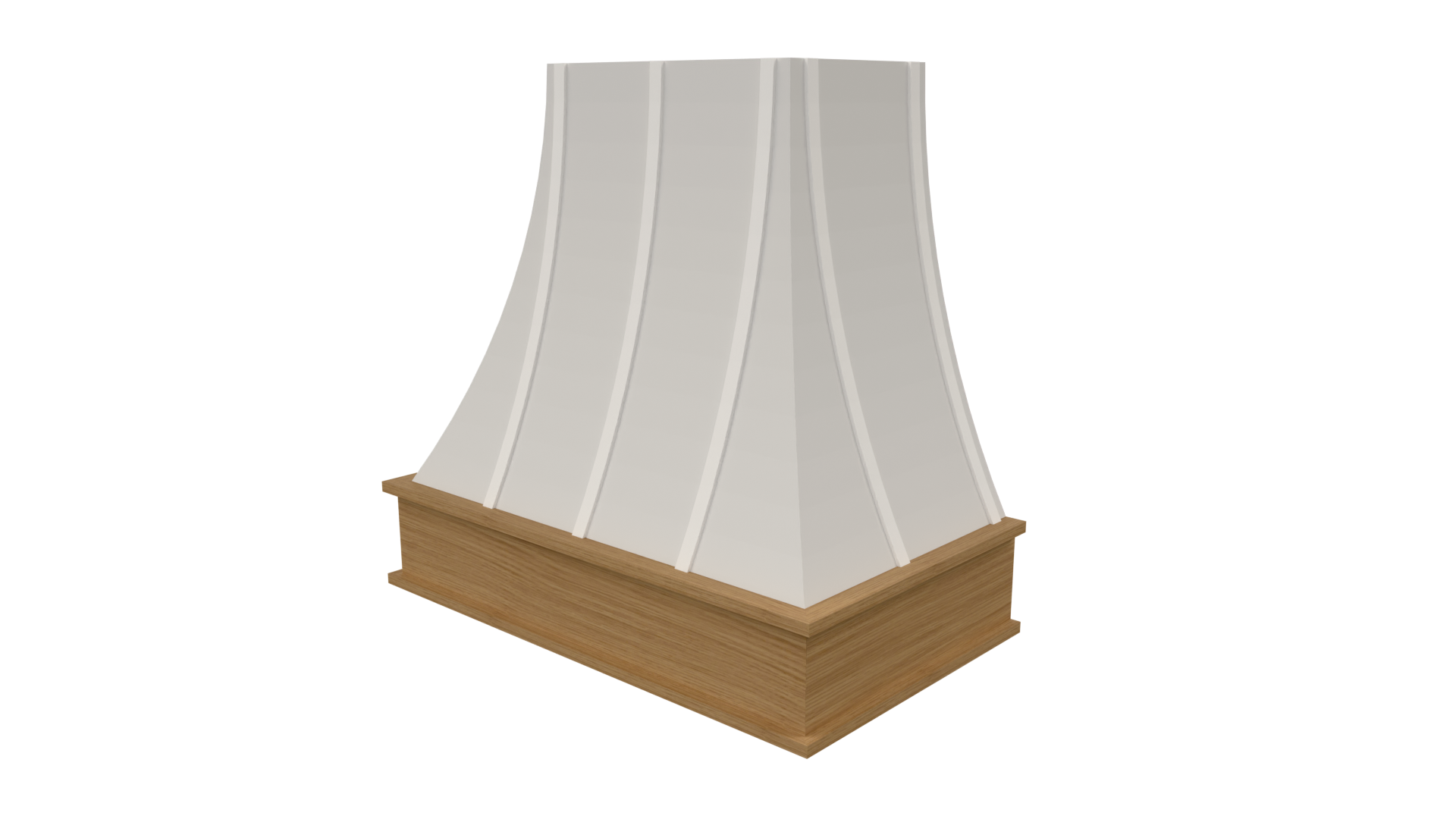 Front: Front view of Compound Curve range hood file for Mozaik Software