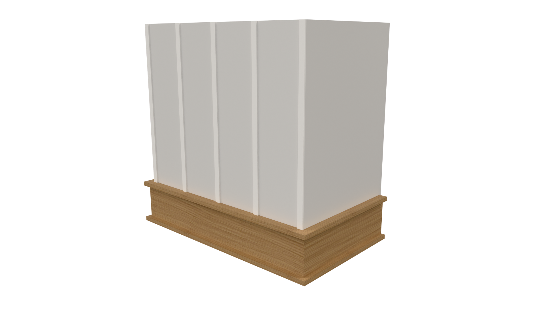 Front: Front view of Flat style range hood file for Mozaik Software