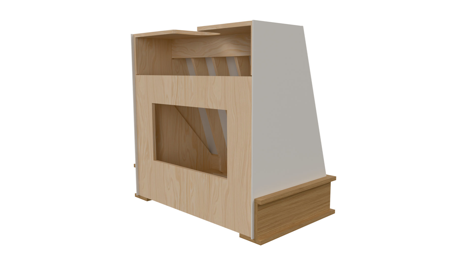 Rear view of Tapered parametric hood file for Mozaik Software