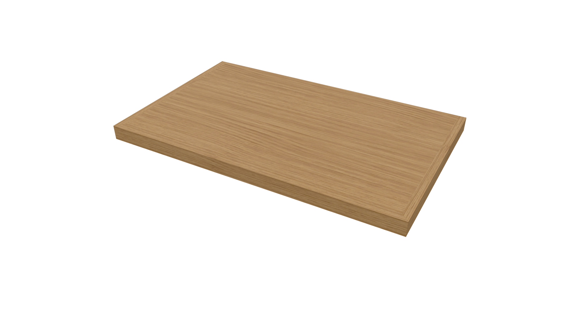 Top view of the Wood Top with Nosing in Mozaik Software showing mitered nosing options