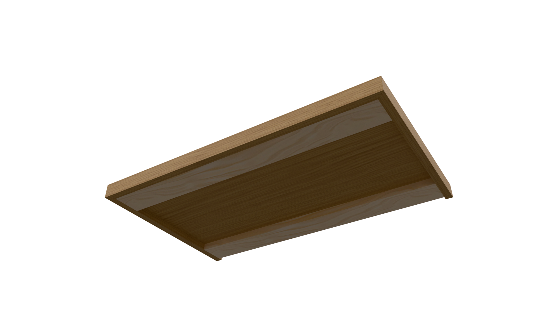 Bottom view of the Wood Top with Nosing highlighting build up stretchers for reduced material usage